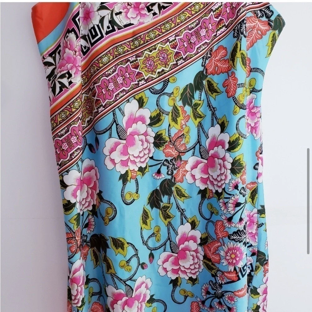Natori Private Luxuries, Tropical Floral Slip Dress Resort Vacation Dress Size M